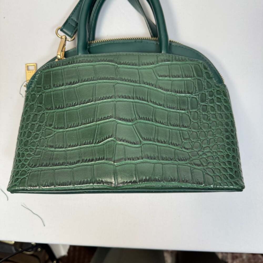 Bebe Los Angeles Hunter Green Croc-Embossed Dome Satchel Crossbody Bag - Picture 5 of 9